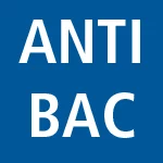 Logo bleu avec texte ANTI BAC