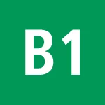 Carré vert avec texte blanc B1