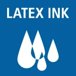 Logo Latex Ink bleu avec gouttes