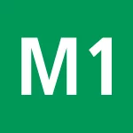 Logo vert avec lettres M1 blanches