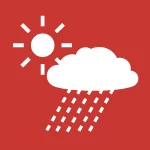 Icône de soleil partiellement nuageux avec pluie