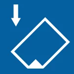 Icône bleue flèche vers losange